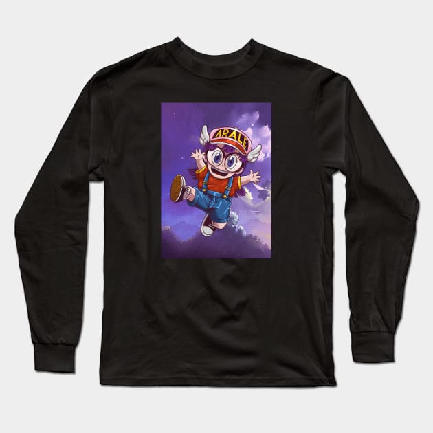 Happy Arale Jump Long Sleeve T-Shirt by namanyastudios